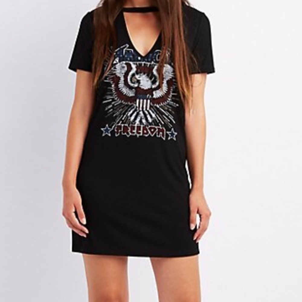 Charlotte Russe Black T-Shirt Dress